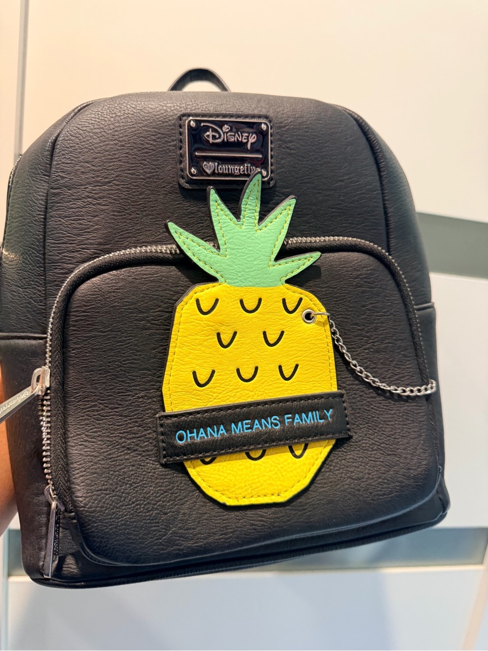 Loungefly Black Kids Backpack with Yellow Pineapple and Green Top